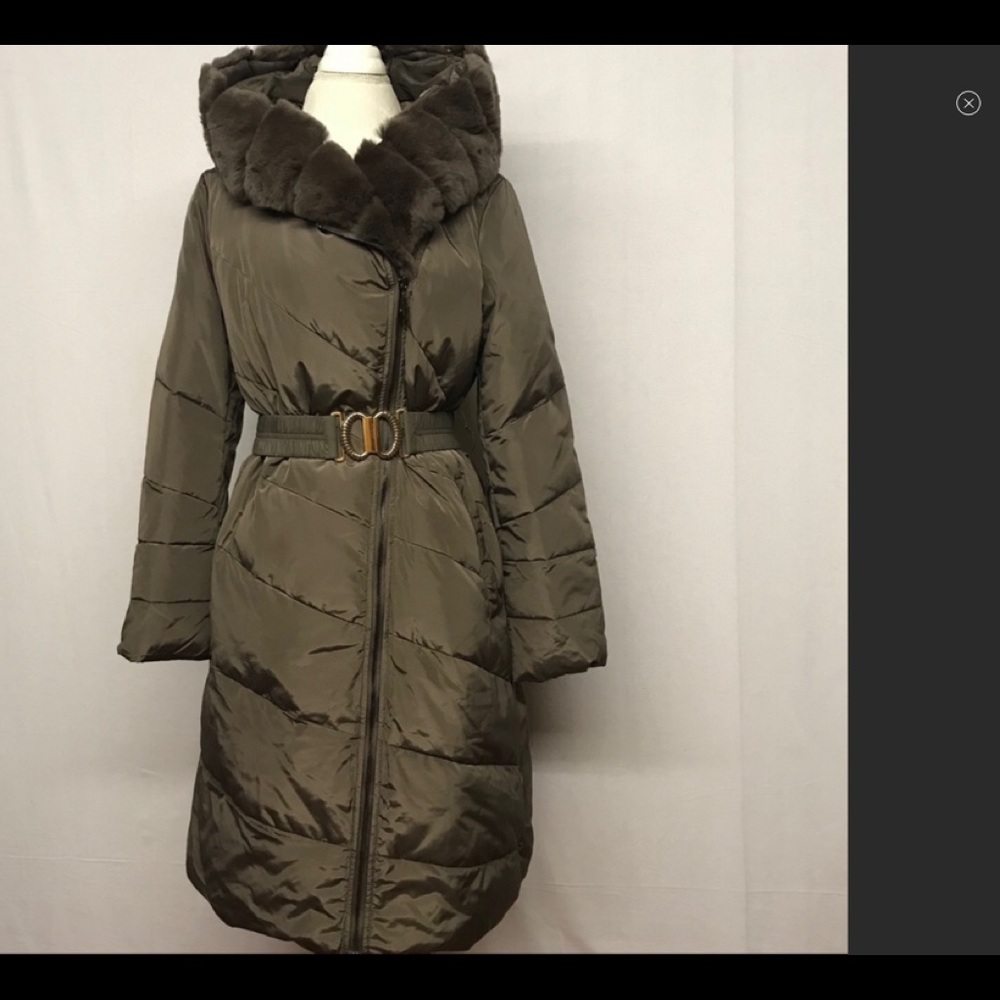 Down filled winter jacket with real fur collar.